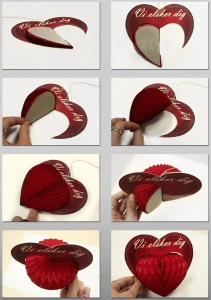 3D dekrration med et folde-ud hjerte - giver en god effekt og kan bruges til mange forskellige reklamer - Ide reklame
